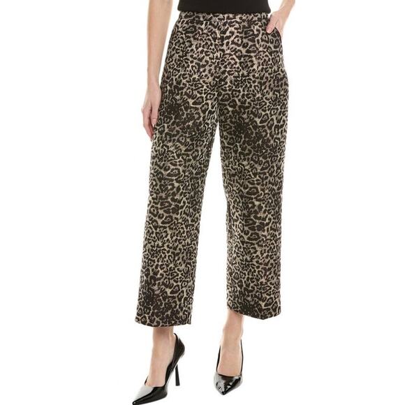 AllSaints pants Jemi Leopard Pattern Crop size 2 - Picture 1 of 6